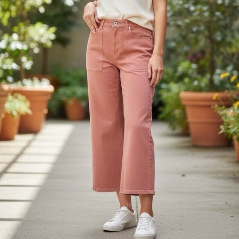 NWT Joie Women's Shally Cropped Wide-Leg Jeans Size 28